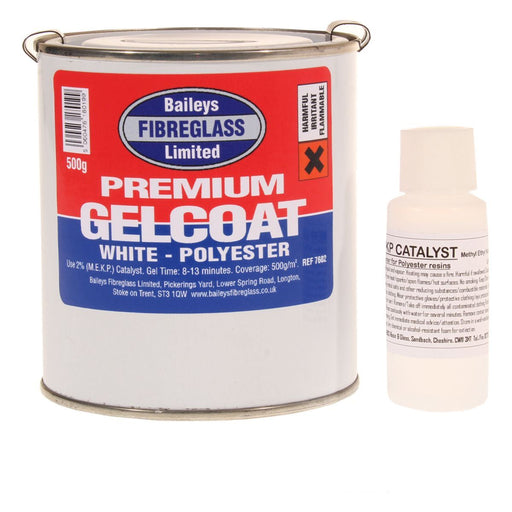 Baileys Fibreglass Gelcoat Brilliant White 500g Baileys - Dynamic Drive