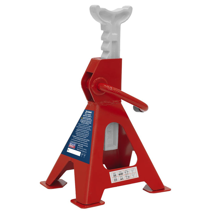 Sealey Axle Stands (Pair) 2tonne Capacity per Stand Ratchet Type VS2002 Sealey  - Dynamic Drive