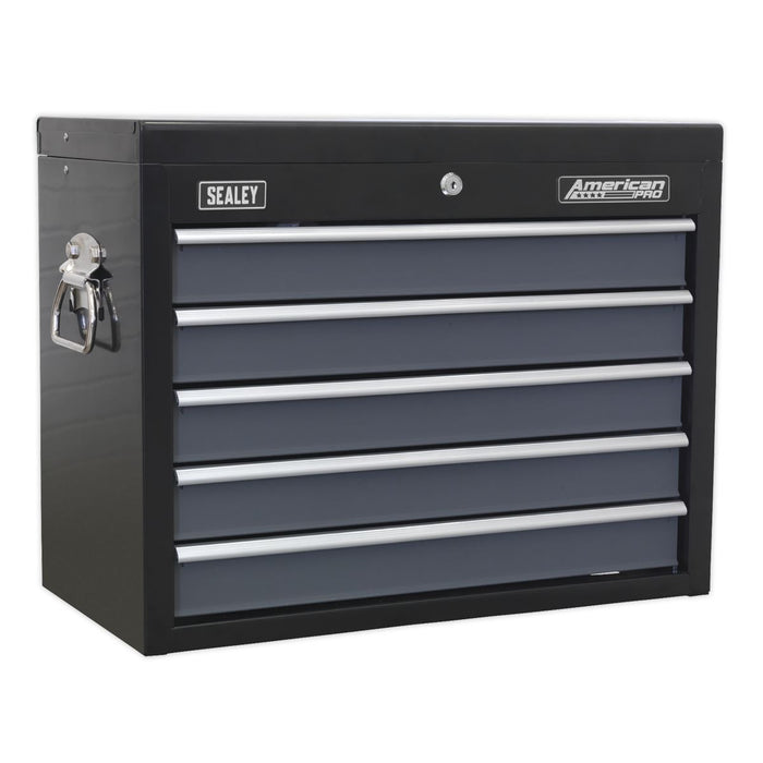 Sealey Topchest 5 Drawer with Ball-Bearing Slides Black/Grey AP3505TB Sealey - Dynamic Drive