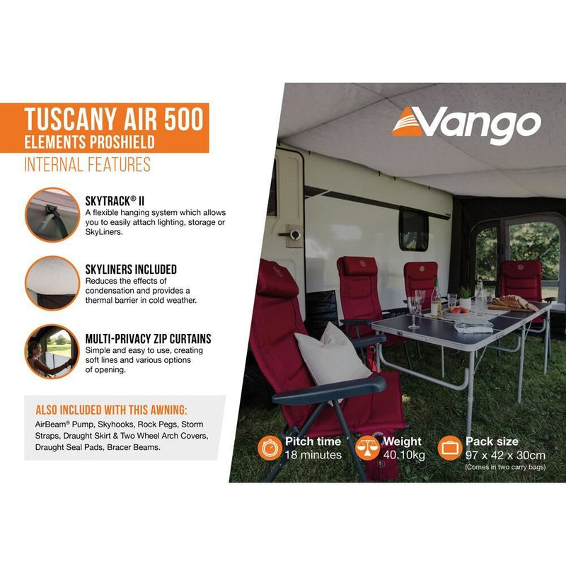 Vango Tuscany Air 500 Elements ProShield Caravan Awning Vango - Dynamic Drive