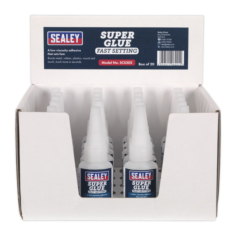 Sealey Super Glue Fast Setting 20g Pack of 20 SCS302 Sealey - Dynamic Drive