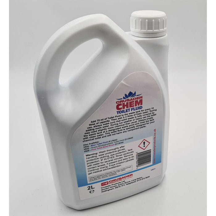 Crusader Chem Chemical Toilet Fluid & Rinse 2L Blue Crusader - Dynamic Drive