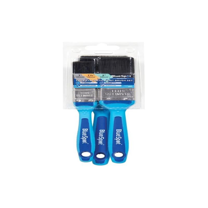 Bluespot Tools Soft Grip Synthetic Paint Brush Set, 3 Piece BlueSpot Tools - Dynamic Drive