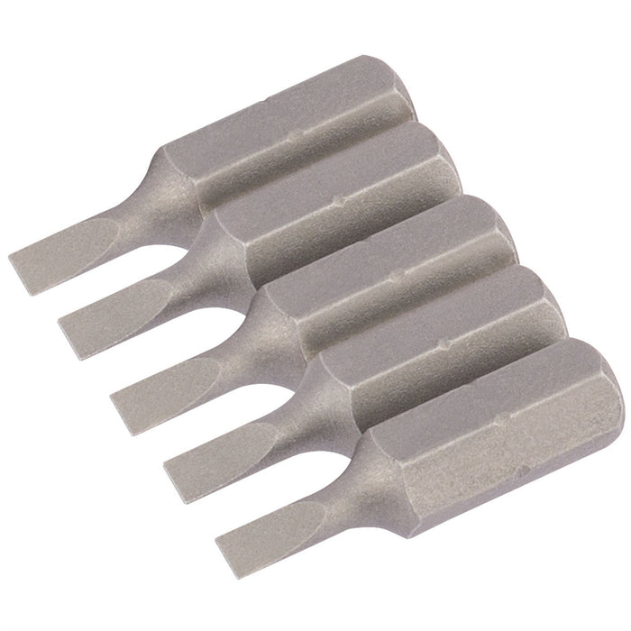 Draper Plain Slot Insert Bit, 3mm, 1/4" Hex, 25mm Long (Pack of 5) 63999 Draper - Dynamic Drive
