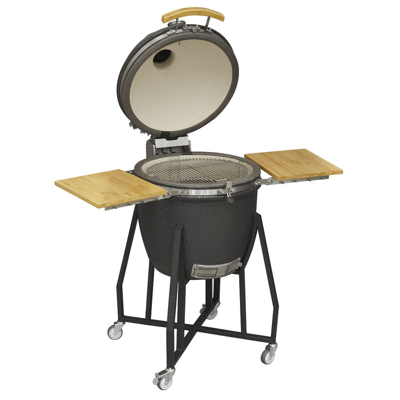 Dellonda Deluxe 22"(56cm) Ceramic Kamado Style BBQ with Wheeled Stand Dellonda - Dynamic Drive