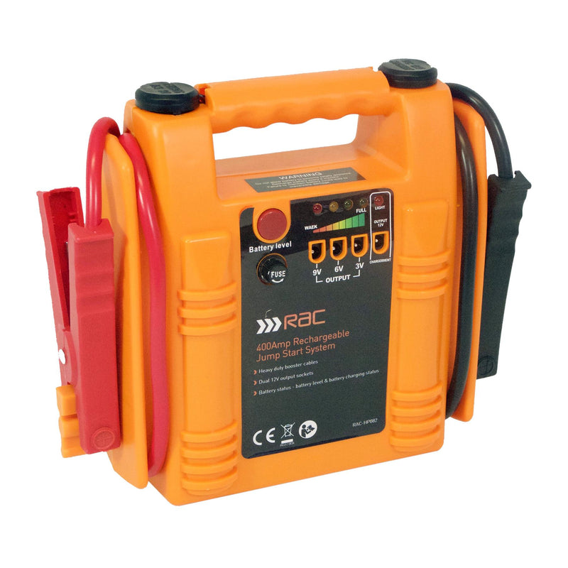 Heavy Duty Rac 12V 400A Car Van Jump Starter Battery Booster Charger Leads Cable RAC - Dynamic Drive