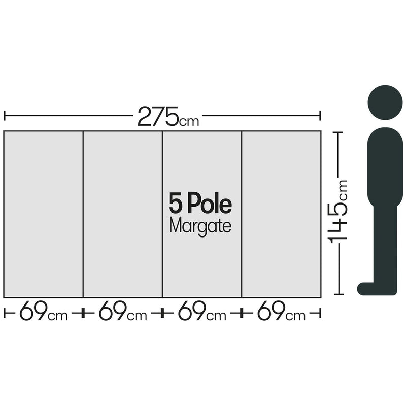 5 Pole Multicoloured Polythene Windbreak 1442 Quest - Dynamic Drive