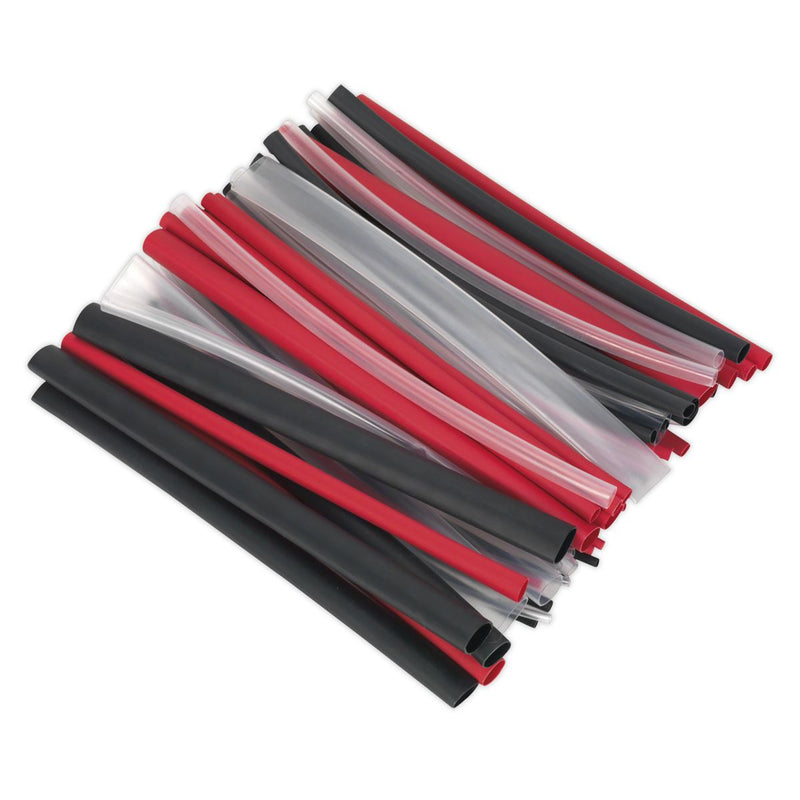 Sealey Heat Shrink Tubing Asstmt 72pc Mixed Colours Adh Lined 200mm HSTAL72MC Sealey  - Dynamic Drive