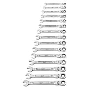 Milwaukee MAX BITE metric flexible head ratcheting combination spanner 15 set Milwaukee - Dynamic Drive