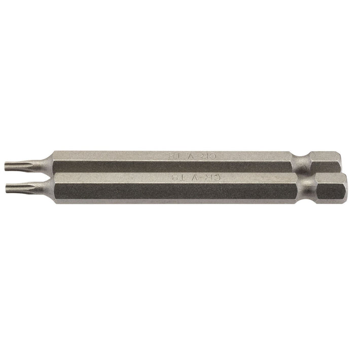 Draper TX-STAR Insert Bit, 1/4" Hex, 75mm Long, T8 (Pack of 2) Draper - Dynamic Drive