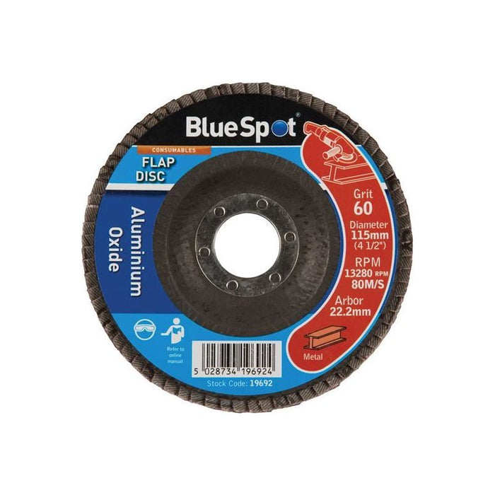 Bluespot Tools Sanding Flap Disc 115mm 60 Grit BlueSpot Tools - Dynamic Drive