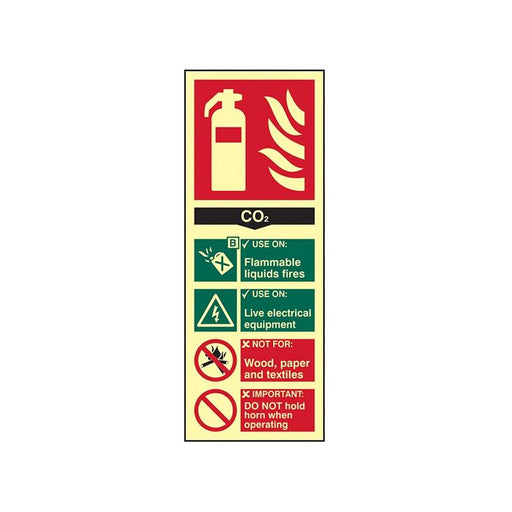 Scan Fire Extinguisher Composite CO2 - Photoluminescent 75 x 200mm Scan - Dynamic Drive
