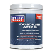 Sealey Red Rubber Grease 500g Tin SCS110 Sealey - Dynamic Drive