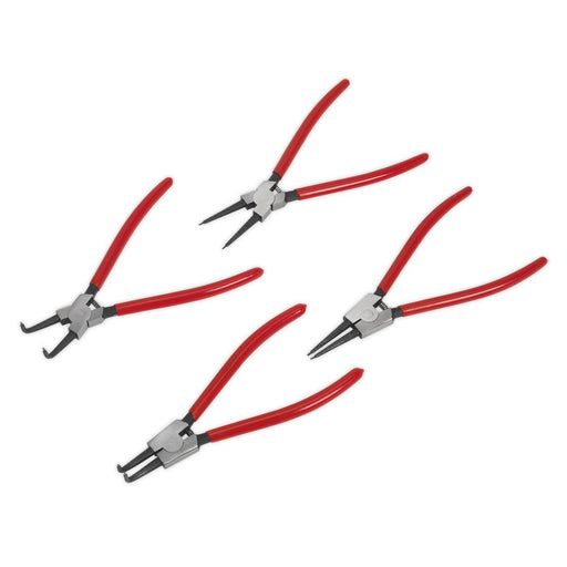 Sealey Premier 4pc 230mm Internal External Circlip Pliers Set Bent Nose Straight Sealey  - Dynamic Drive