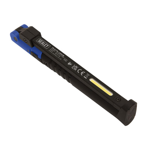 Sealey LED01G Rechargeable Slim Folding Pocket Light 2 COB + 1 SMD LED Blue Sealey  - Dynamic Drive