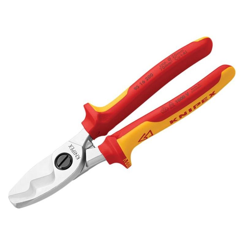 Knipex VDE Cable Shears with Twin Cutting Edge 200mm Knipex - Dynamic Drive
