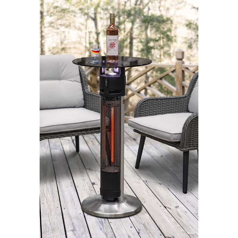 Dellonda Bistro Table with 1600W Heater - Black Stainless Steel Dellonda  - Dynamic Drive