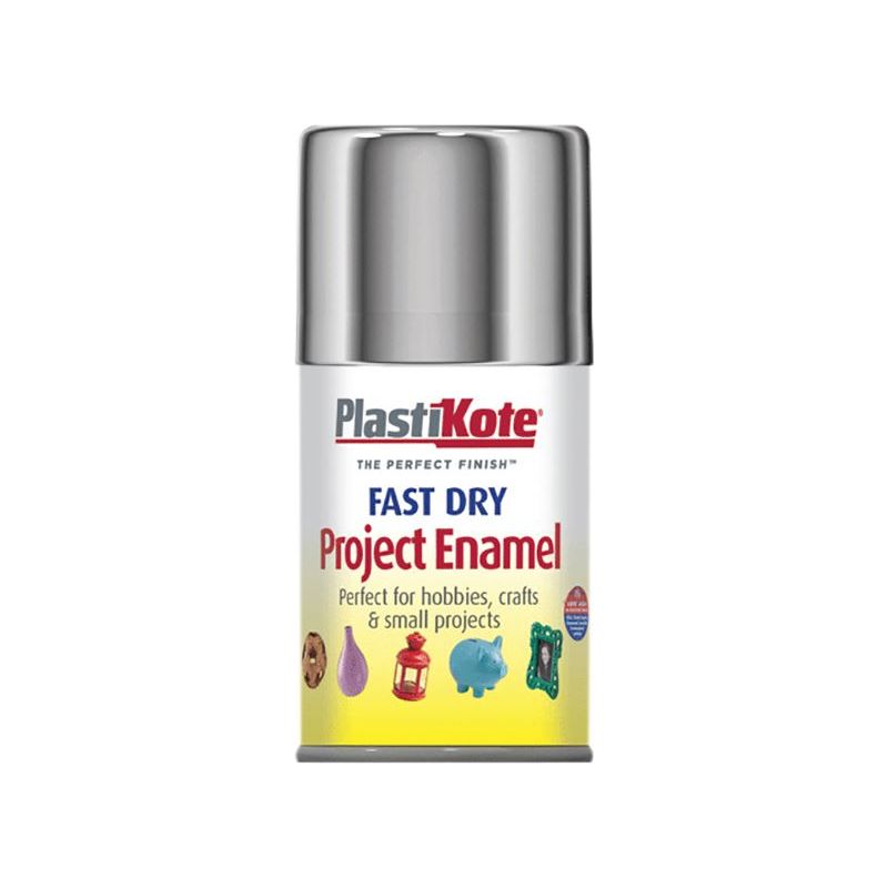 Plastikote Fast Dry Enamel Aerosol Chrome 100ml PlastiKote - Dynamic Drive