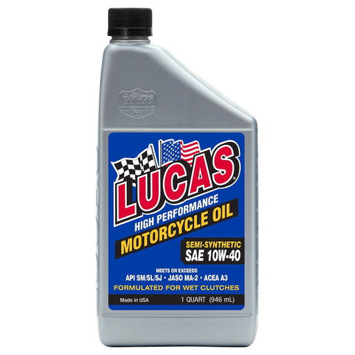 Lucas Oil Sae 10W40 Semi-Synthetic Motorcycle Oil 946Ml 40710 Lucas Oil - Dynamic Drive