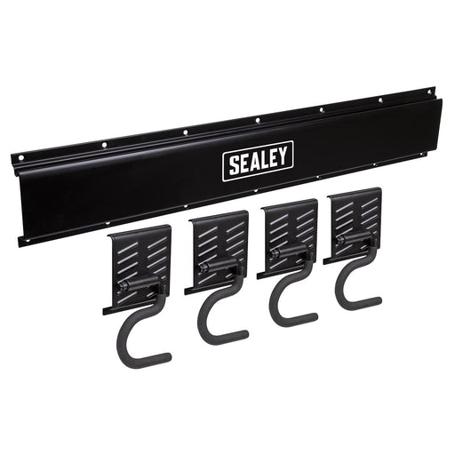 Sealey Wall Mounting 4 Hook Storage Rail APHKIT5 Sealey - Dynamic Drive