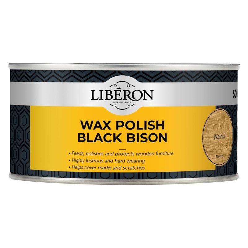 Liberon Black Bison Wax Paste Walnut 500ml Liberon - Dynamic Drive