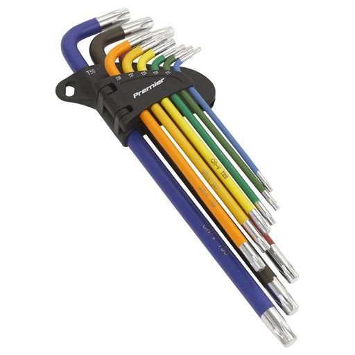 Sealey TRX-Star* Key Set 9pc Colour-Coded Extra-Long AK7194 Sealey - Dynamic Drive