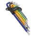 Sealey TRX-Star* Key Set 9pc Colour-Coded Extra-Long AK7194 Sealey - Dynamic Drive