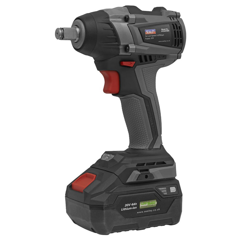 Sealey Brushless Impact Wrench 20V SV20 Series 1/2"Sq Drive 300Nm Body Only Sealey - Dynamic Drive