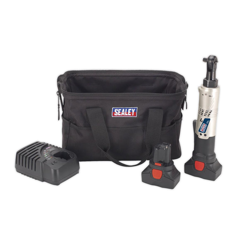 Sealey Cordless Ratchet Wrench 3/8"Sq Dr 14.4V 2Ah Li-ion-2 Batts CP6002 Sealey - Dynamic Drive