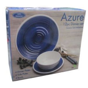 Azure 12 Piece Premium Plus Dinner Set AZ0112 UK Camping And Leisure - Dynamic Drive