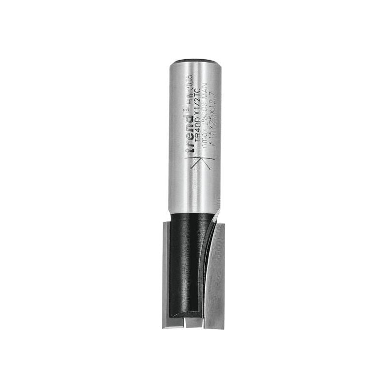 Trend TR40D x 1/2 TCT Two Flute Cutter Long Shank 15 x 25mm Trend - Dynamic Drive