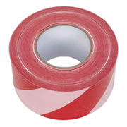 Sealey Hazard Warning Barrier Tape 80mm x 100m Red/White Non-Adhesive BTRW Sealey - Dynamic Drive