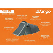 Vango Soul 100 Tent 1 Person Man Waterproof Outdoor Camping Hiking Festival Vango - Dynamic Drive