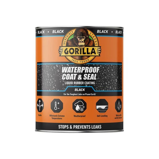 Gorilla Glue Waterproof Coat & Seal Liquid Rubber Coating Black 946ml Gorilla Glue - Dynamic Drive