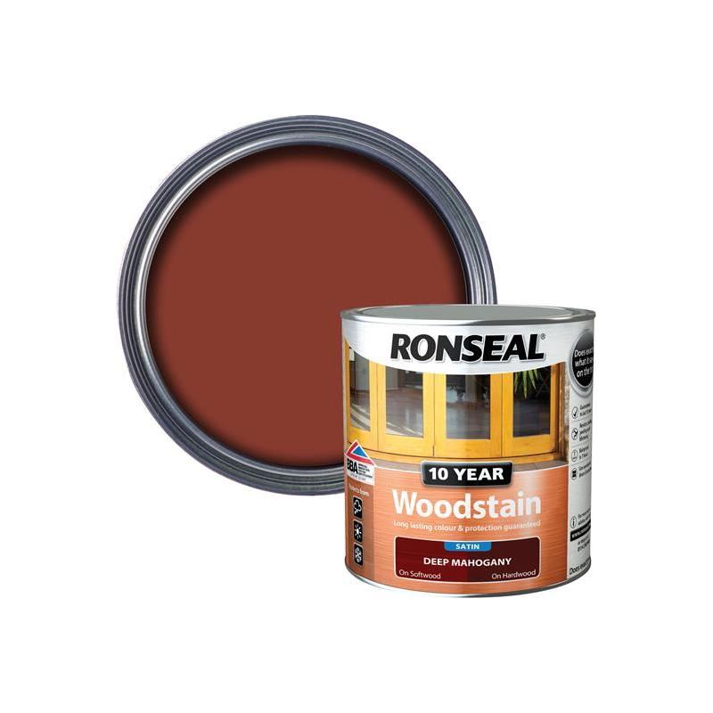Ronseal 10 Year Woodstain Deep Mahogany 750ml Ronseal - Dynamic Drive