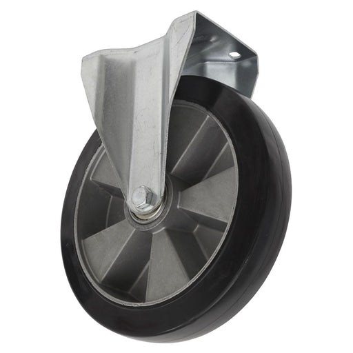 Sealey Heavy-Duty Rubber Castor Wheel Fixed Plate152mm Trade SCW5152FPEM Sealey - Dynamic Drive