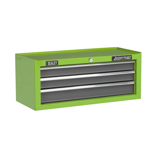 Sealey Mid-Box 3 Drawer with Ball-Bearing Slides Hi-Vis Green/Grey AP22309BBHV Sealey - Dynamic Drive