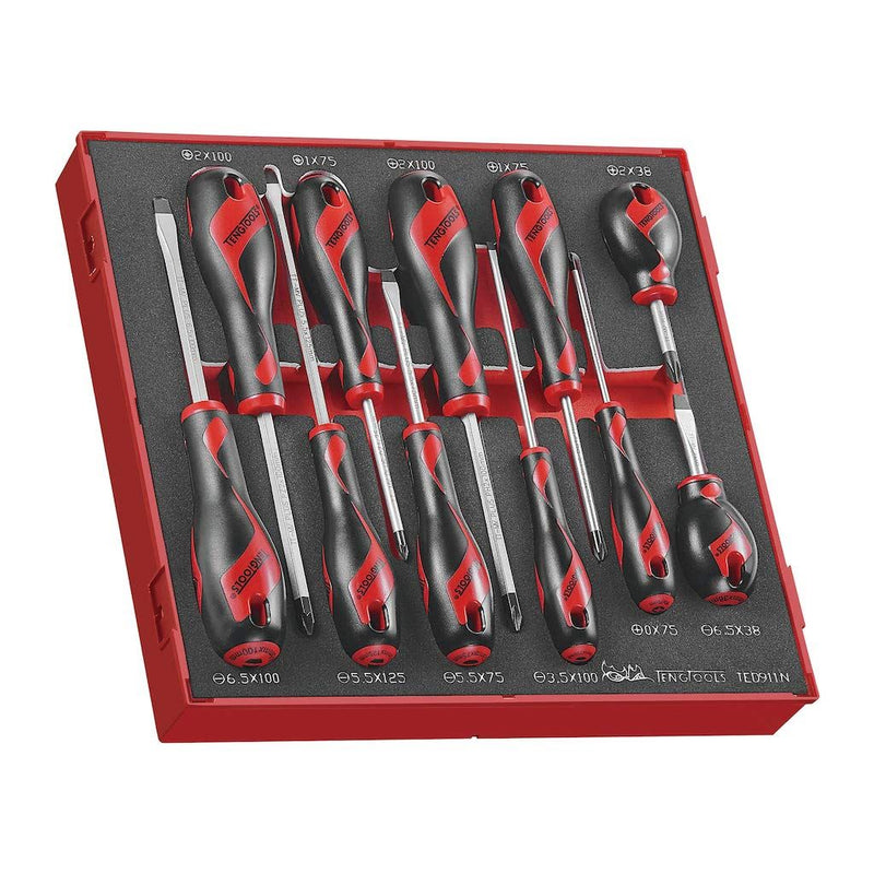 Teng Tools Screwdriver Set Mixed FOAM2 11 Pieces Teng Tools - Dynamic Drive
