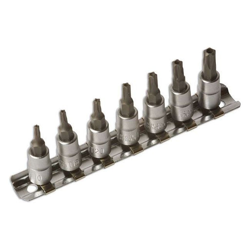 Laser Tamperproof Star* 5-Sided Socket Bit Set 1/4"D 7pc 3389 Laser - Dynamic Drive