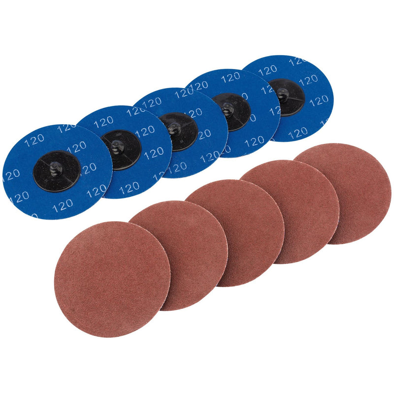 Draper Aluminium Oxide Sanding Discs, 75mm, 120 Grit (Pack of 10) 75617 Draper - Dynamic Drive
