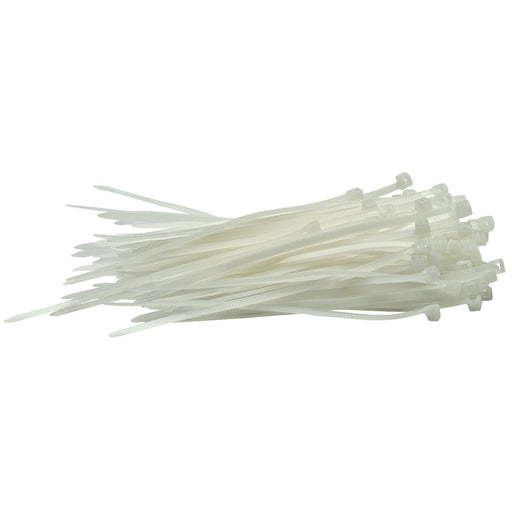Draper Cable Ties, 2.5 x 100mm, White (Pack of 100) 70390 Draper - Dynamic Drive