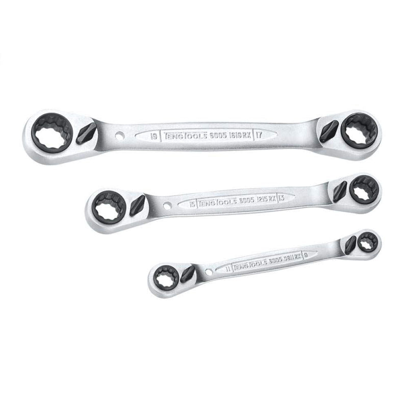 Teng Tools Ratcheting Multi Drive Ring Spanner Set 3 Pieces Teng Tools - Dynamic Drive