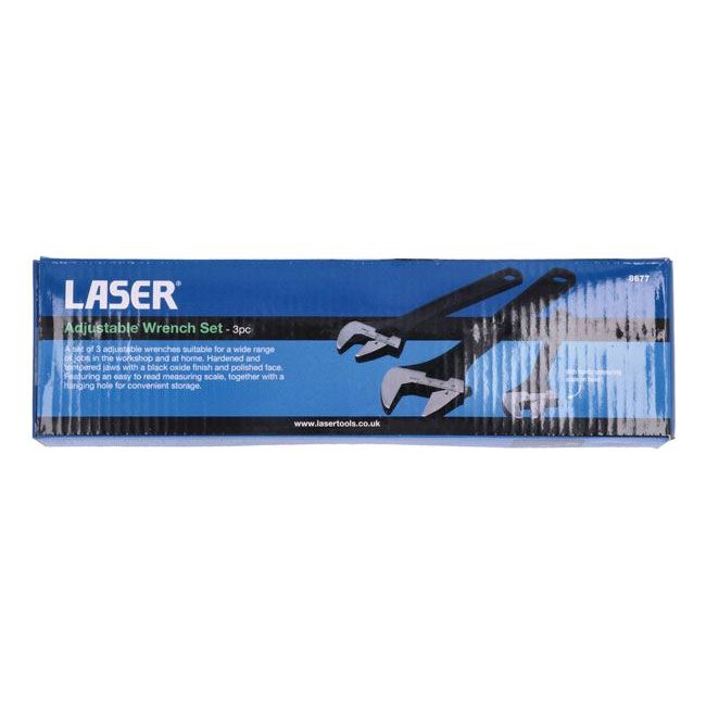 Laser Adjustable Wrench Set 3pc 8677 Laser - Dynamic Drive