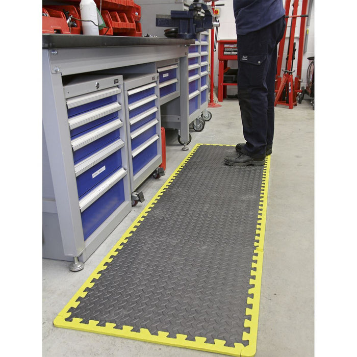 Sealey Interlocking EVA Foam Workshop Mat Set 1240 x 1825mm with Hi-Vis Edges Sealey - Dynamic Drive