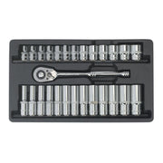 Sealey Ratchet Wrench & Socket Rail Set 27pc 1/2"Sq Drive AK66483 Sealey - Dynamic Drive