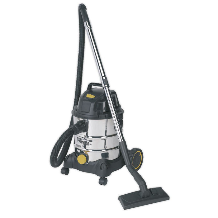 Sealey Vacuum Cleaner Ind Wet & Dry 20L 1250W/110V Stainless Drum PC200SD110V Sealey  - Dynamic Drive