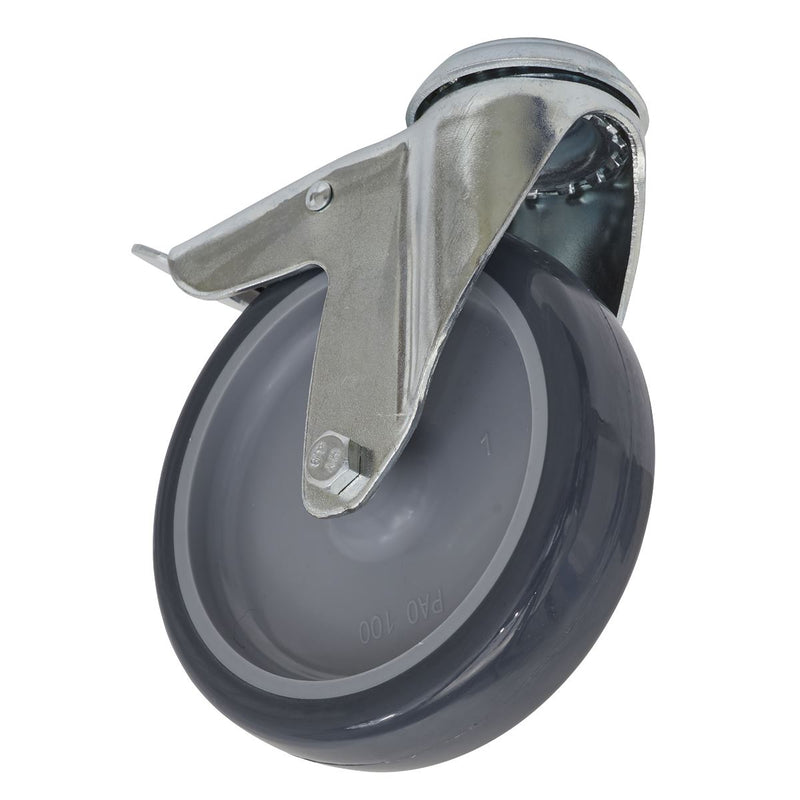Sealey Castor Wheel Bolt Hole Swivel with Total Lock100mm SCW2100SBL Sealey - Dynamic Drive