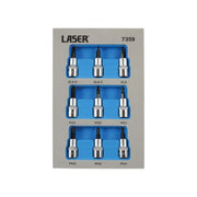Laser Socket Bit Set 3/8"D 9pc 7359 Laser - Dynamic Drive