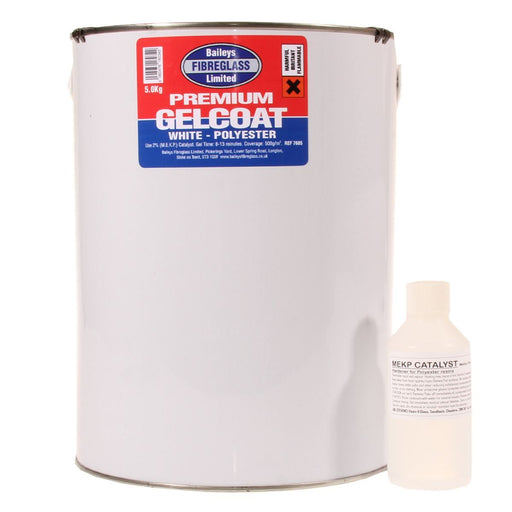 Baileys Fibreglass Gelcoat Brilliant White 5kg for Heavy Duty Applications Baileys - Dynamic Drive