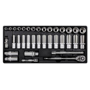 Sealey Tool Tray with Socket Set 35pc 3/8"Sq Drive TBT20 Sealey - Dynamic Drive